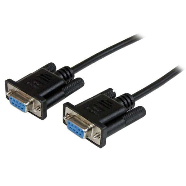 StarTech.com 1 m svart DB9 RS232 seriell nollmodemskabel F/F