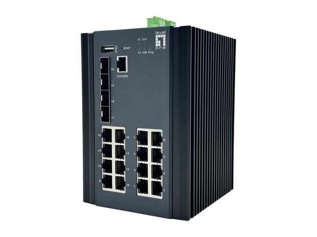 LevelOne IGU-2071 nätverksswitchar hanterad L2+ Gigabit Ethernet (10/100/1000) Svart