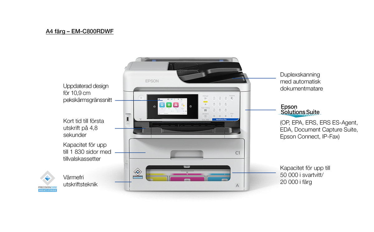 Epson WorkForce Pro EM-C800RDWF Printer