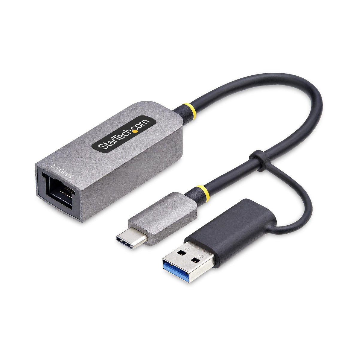 StarTech.com 2,5 GbE USB-C till Ethernet-adapter med USB-A-konverterare - 1x1G