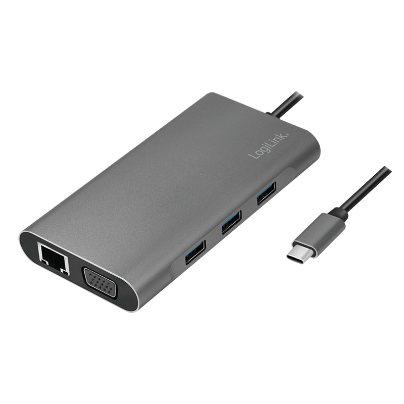 LogiLink UA0383 dockningsstationer för bärbara datorer Kabel USB 3.2 Gen 1 (3.1 Gen
