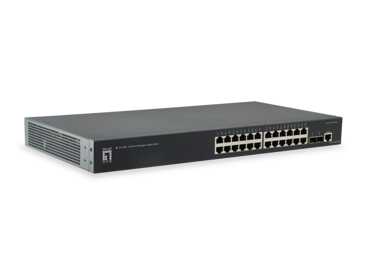 LevelOne GTL-2661 nätverksswitchar hanterad L2 Gigabit Ethernet (10/100/1000) Svart