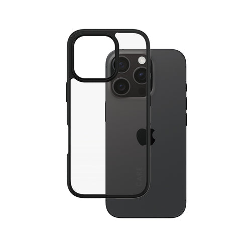 PanzerGlass CARE by Urban Combat Case Transparent w. Black Frame iPhone 16 Pro