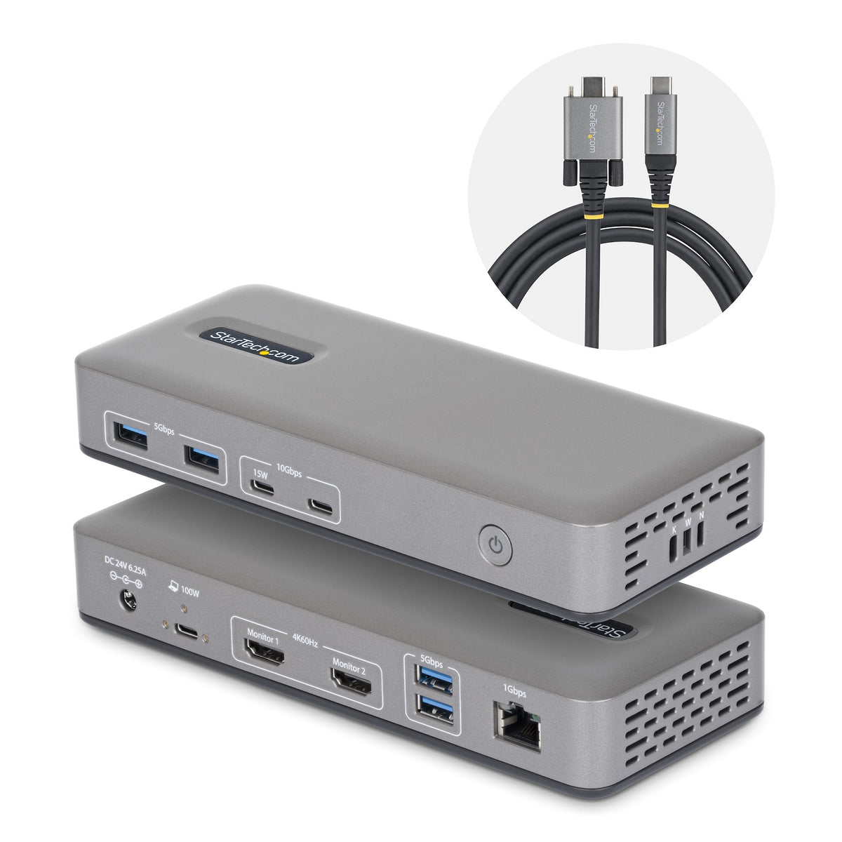 StarTech.com USB-C-dockningsstation för två skärmar