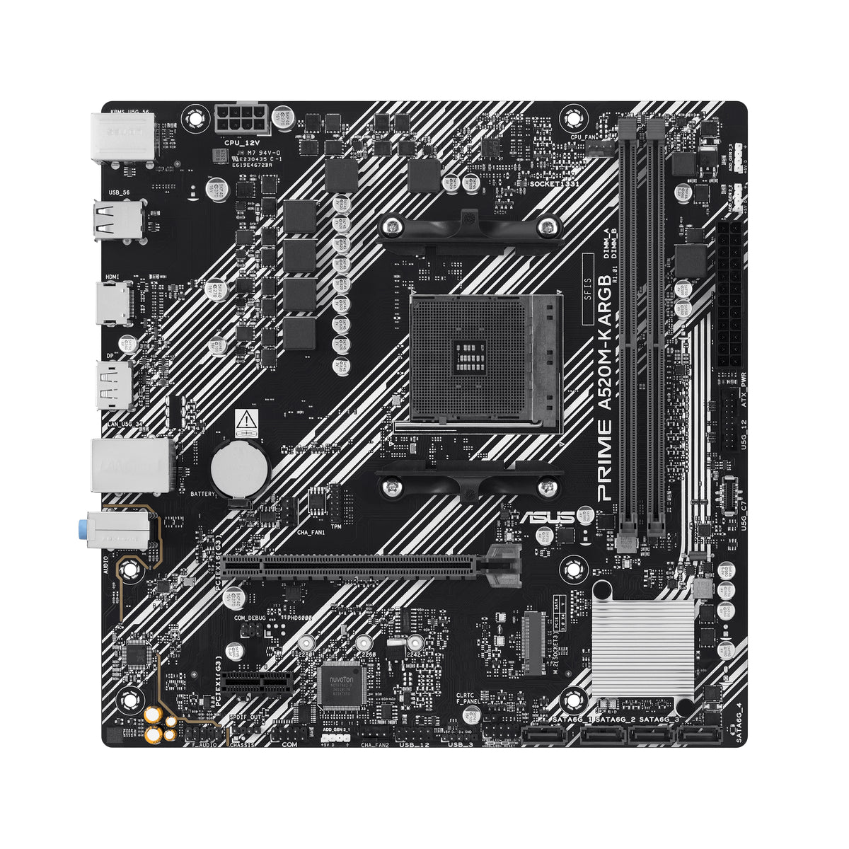 ASUS PRIME A520M-K ARGB AMD A520 Uttag AM4 micro ATX