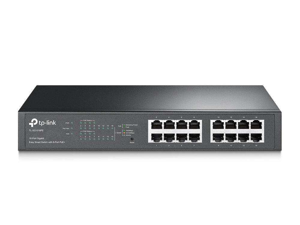 TP-Link TL-SG1016PE hanterad L2 Gigabit Ethernet (10/100/1000) Strömförsörjning via