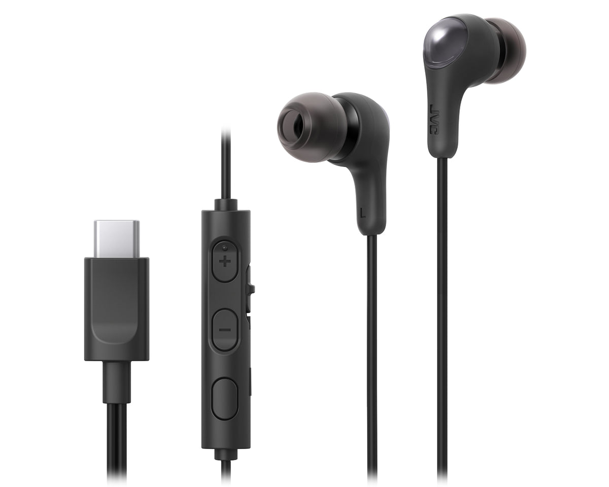 JVC HA-FR9UC Headset Kabel I öra Samtal/musik USB Type-C Svart