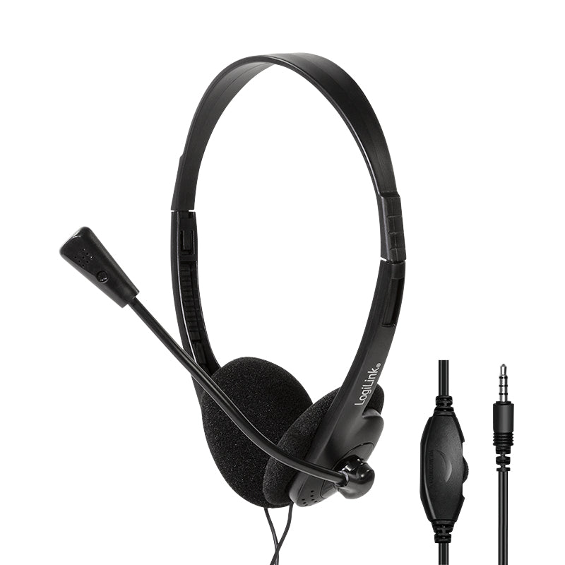LogiLink HS0055 hörlur och headset Kabel Huvudband Musik/vardag Svart
