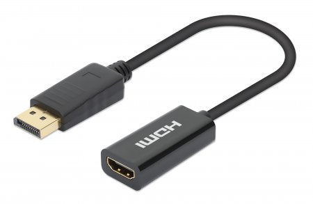 Manhattan 153713 videokabeladapter 0,15 m DisplayPort HDMI Svart