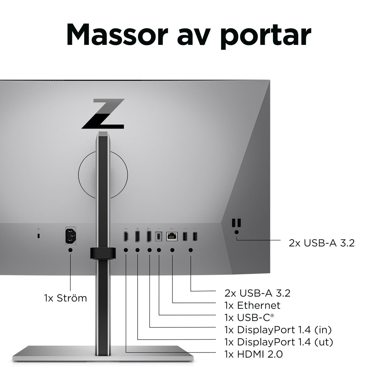 HP Z24mG3 QHD-konferensbildskärm - 23.8"