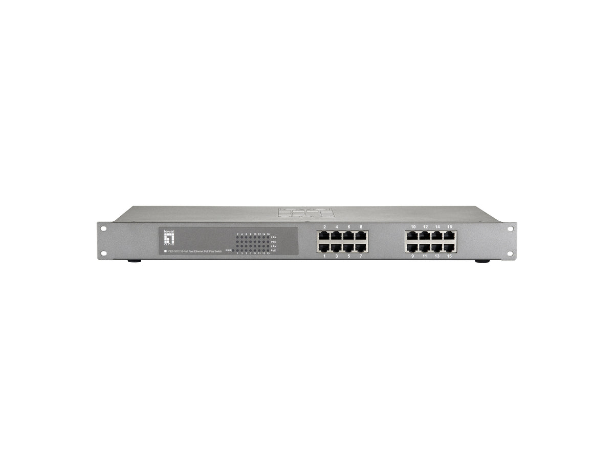 LevelOne FEP-1612W150 nätverksswitchar Fast Ethernet (10/100) Strömförsörjning via