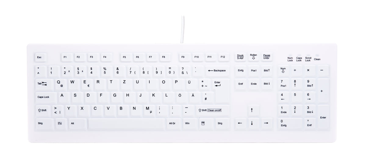 Contour Design Active Key AK-C8100 tangentbord Kontor RF Trådlös tyska Vit