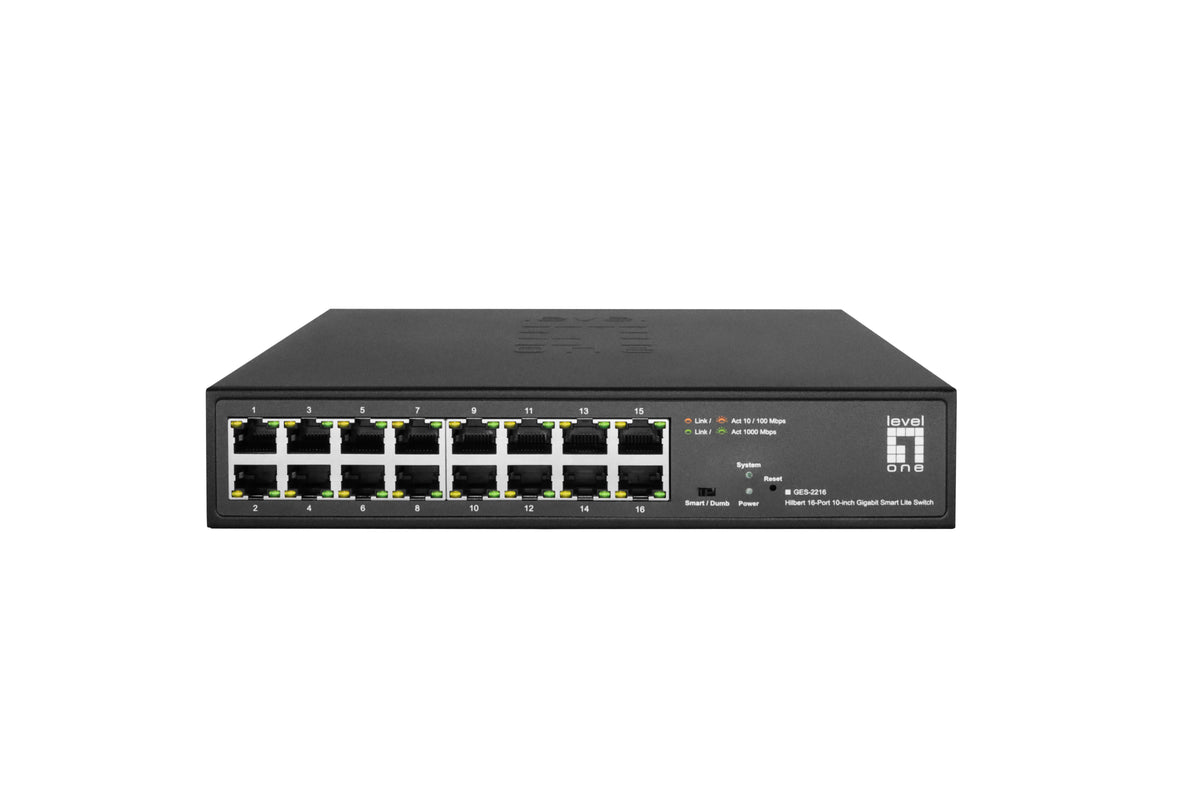 LevelOne GES-2216 nätverksswitchar hanterad L2 Gigabit Ethernet (10/100/1000) Svart