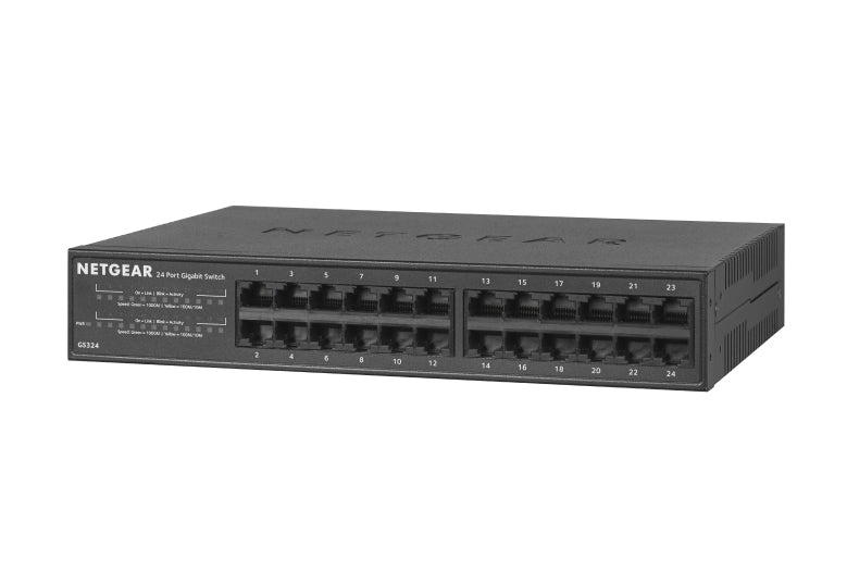 NETGEAR GS324 Ohanterad Gigabit Ethernet (10/100/1000) Svart