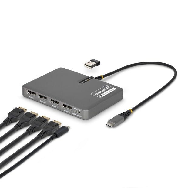 StarTech.com QUAD-USB-DP-ADAPT dockningsstationer för bärbara datorer Kabel USB 3.2