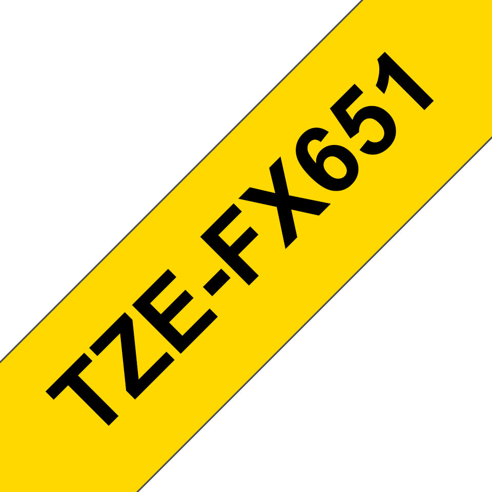 Brother TZE-FX651 etikett-tejp Svart på gul TZ