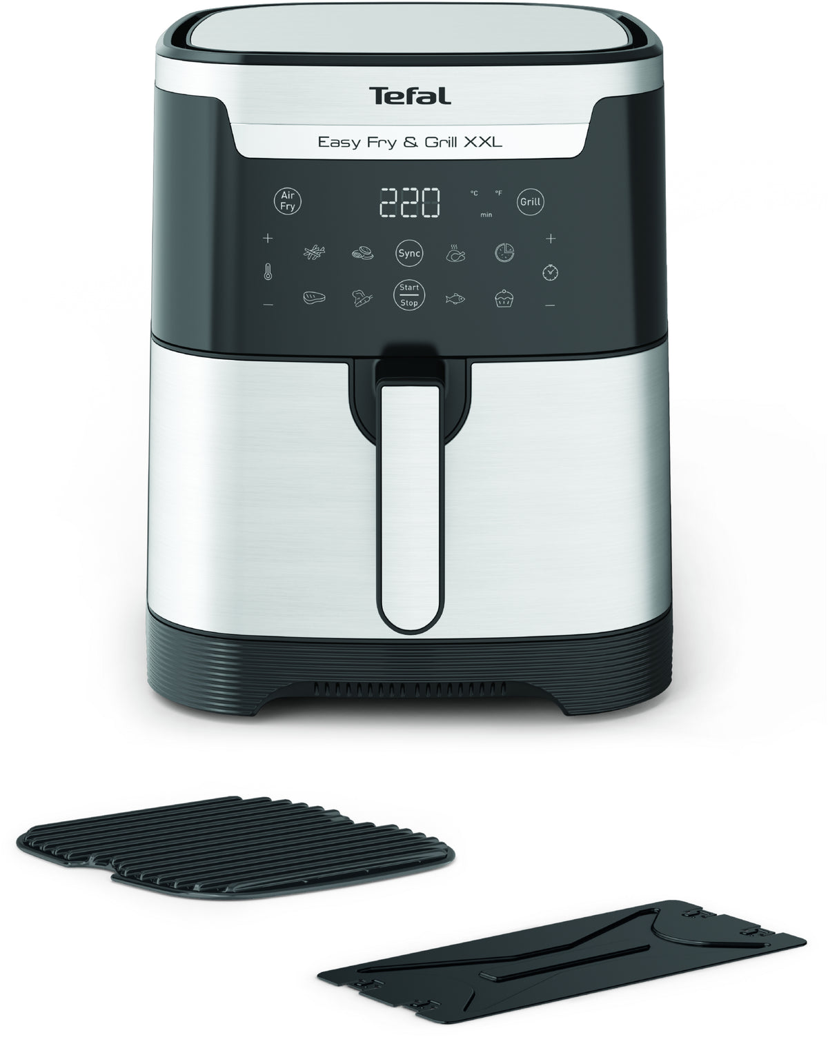 Tefal Easy Fry & Grill EY801D 6,5 l Fristående 1650 W Varmluftsfritös Rostfritt stål