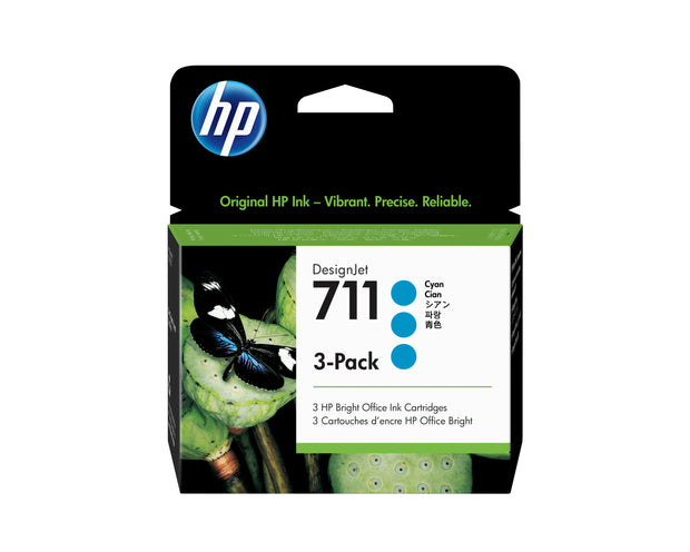 HP 711 29 ml DesignJet-bläckpatron i 3-pack