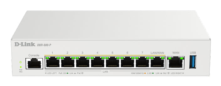 D-Link DBR-600-P/B kabelansluten router 2.5 Gigabit Ethernet Vit