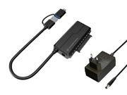 Conceptronic ABBY21B kabelomvandlare (hane/hona) USB Type-A SATA 22-pin Svart