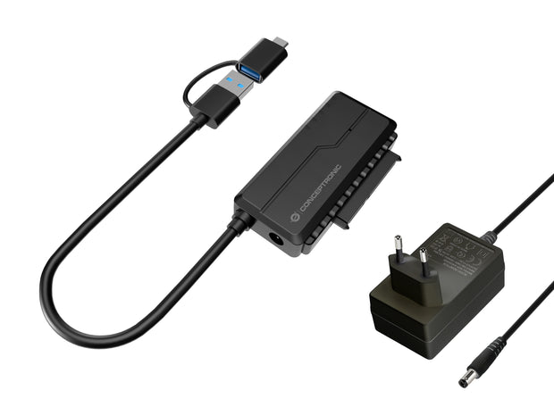Conceptronic ABBY21B kabelomvandlare (hane/hona) USB Type-A SATA 22-pin Svart