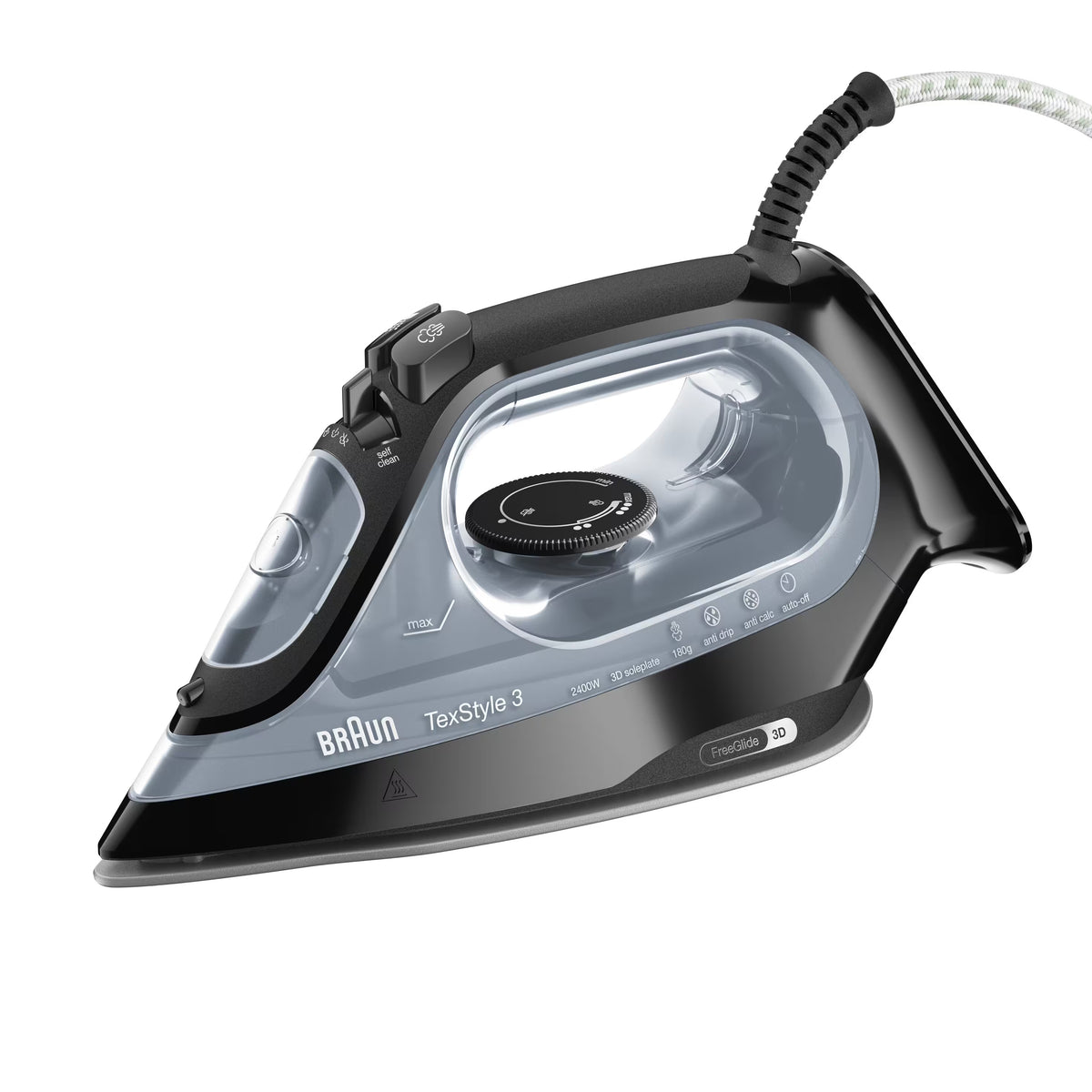 Braun TexStyle 3 SI3055BK Ångstrykjärn Keramisk stryksula 2400 W Svart