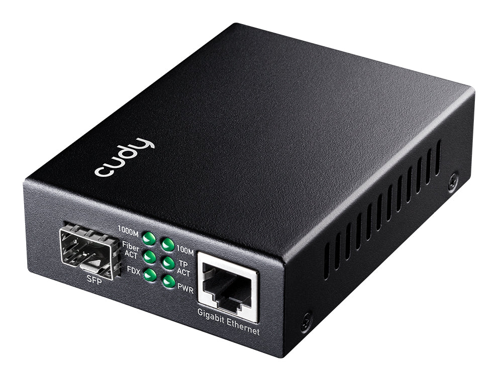 Cudy MC220 mediakonverterare för nätverk 1000 Mbit/s 1310 nm Enkelläge Svart
