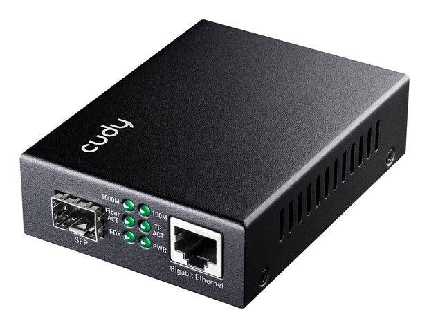Cudy MC220 mediakonverterare för nätverk 1000 Mbit/s 1310 nm Enkelläge Svart