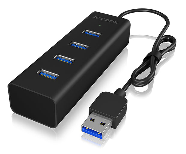 ICY BOX IB-HUB1409-U3 USB 3.2 Gen 1 (3.1 Gen 1) Type-A 5000 Mbit/s Svart