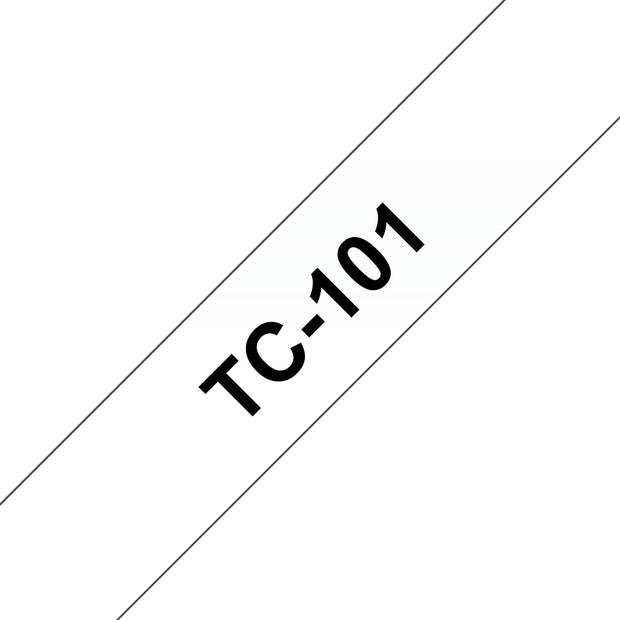 Brother TC-101 etikett-tejp Svart på transparent