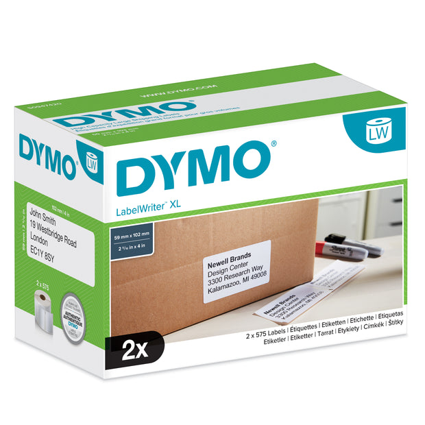 DYMO LW-originalfraktetiketter med stor kapacitet