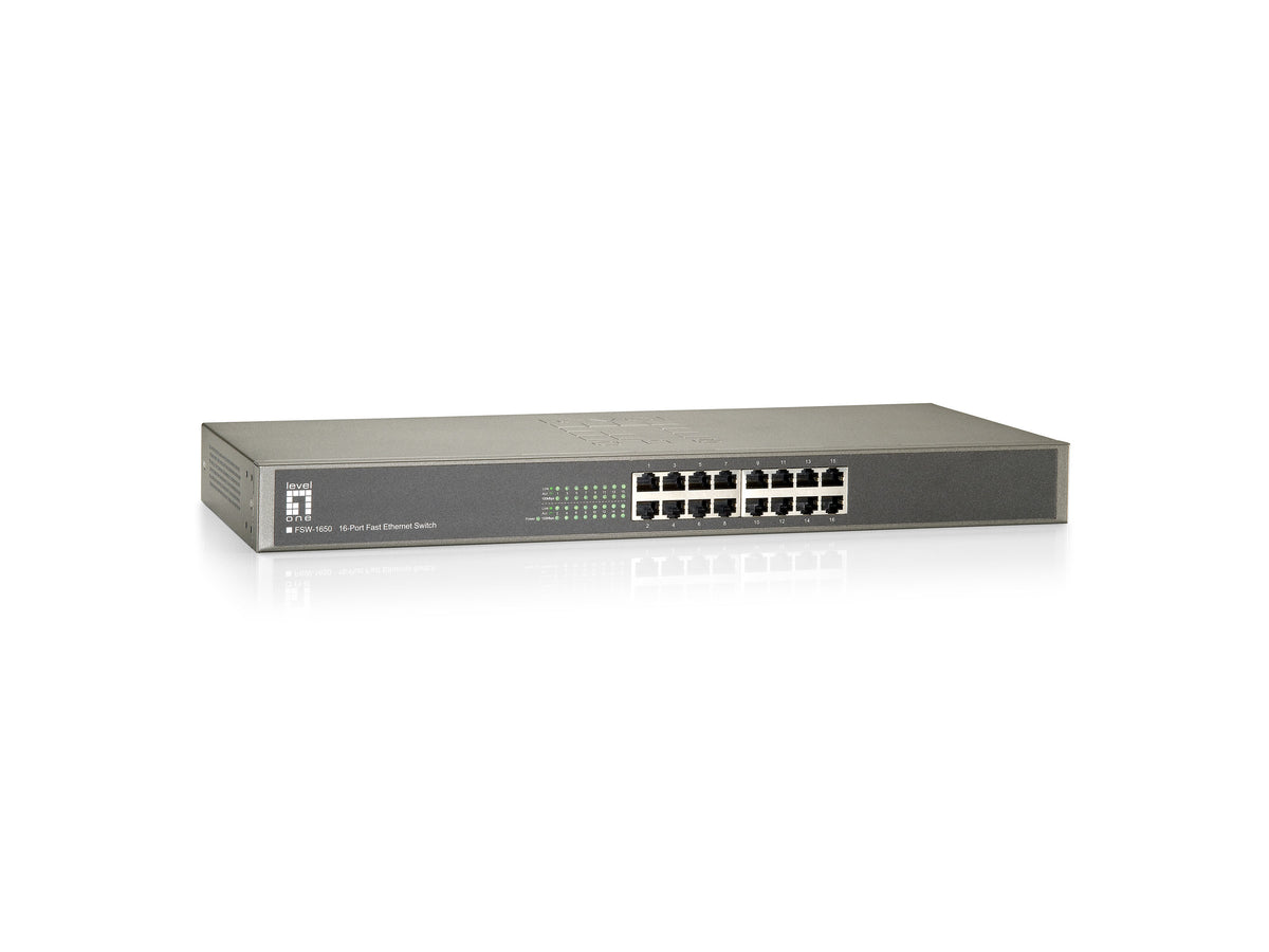 LevelOne FSW-1650 nätverksswitchar Ohanterad Fast Ethernet (10/100) Grå