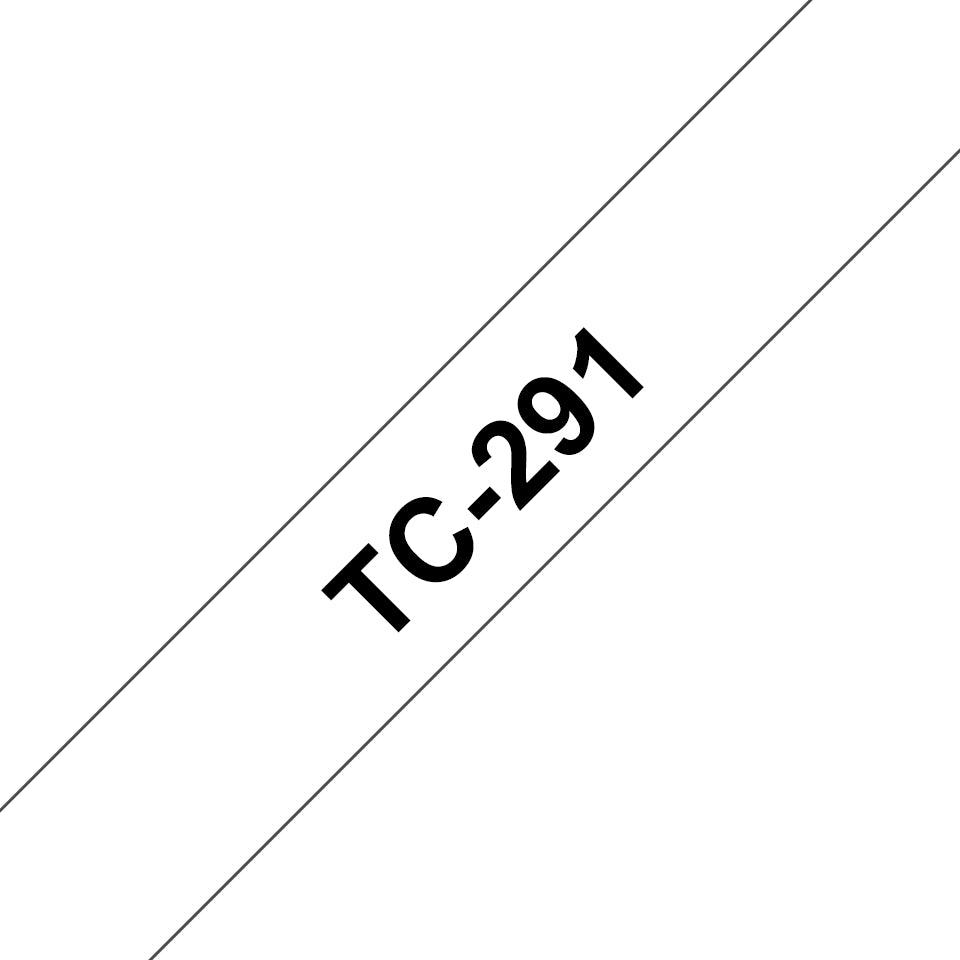 Brother TC-291 etikett-tejp Svart på vitt