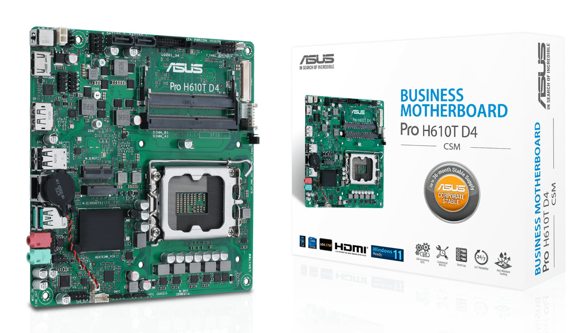ASUS Pro H610T D4-CSM Intel H610 LGA 1700 Thin Mini ITX