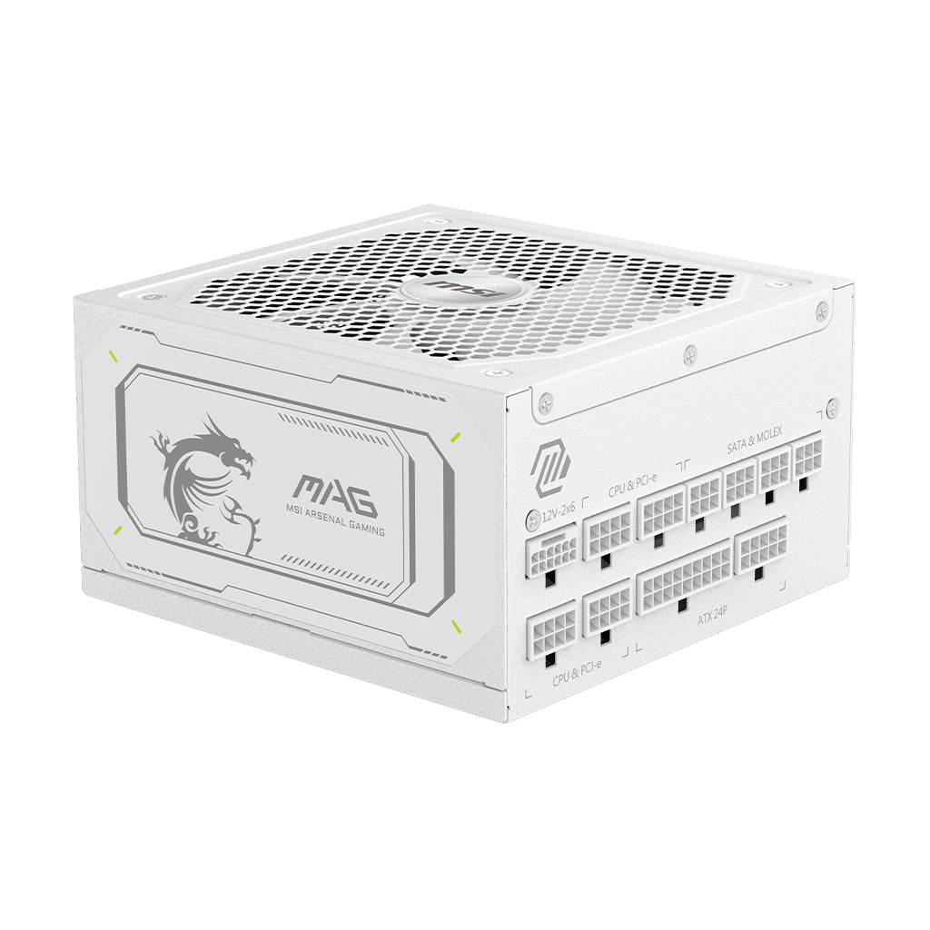 MSI MAG A1000GL PCIE5 WHITE strömförsörjningsenheter 1000 W 24-pin ATX Vit