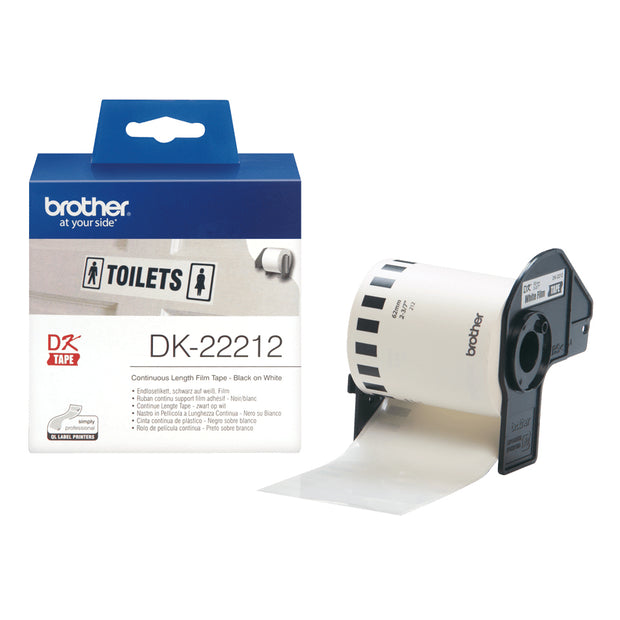 Brother DK-22212 etikett-tejp Svart på vitt