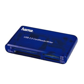 Hama USB CardReaderWriter 35in1 kortläsare Blå