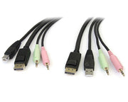 StarTech.com DP4N1USB6 KVM-kablar Svart 1,829 m