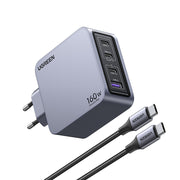Ugreen Nexode Pro 160W GaN Charger with USB-C Cable Universal Svart