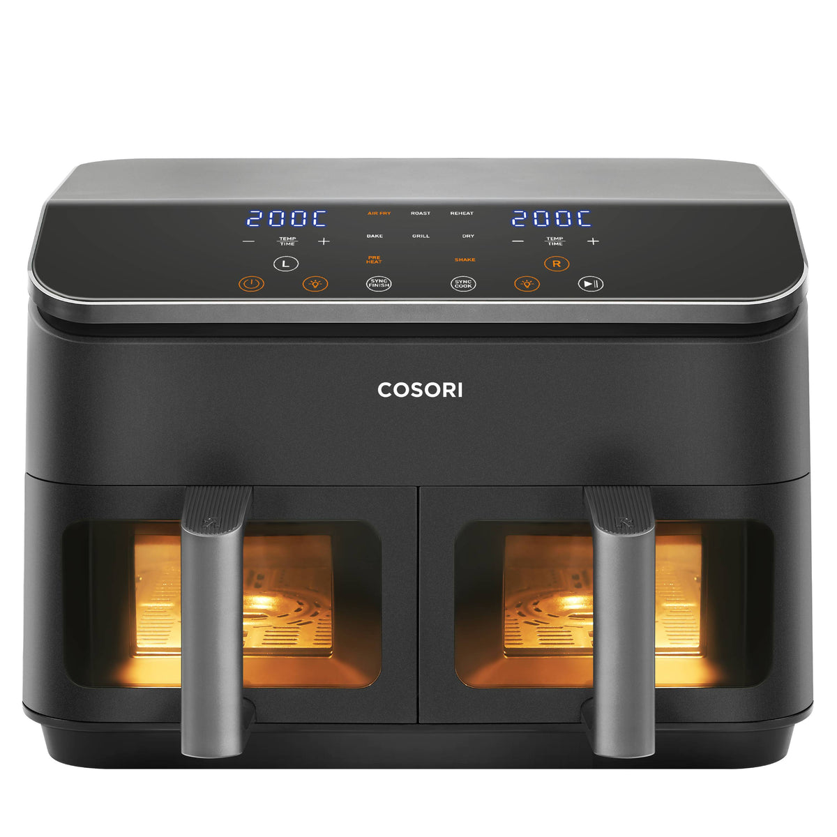 Cosori Dual Basket Chef Edition Dubbel 8,5 l Fristående 1750 W Varmluftsfritös Svart