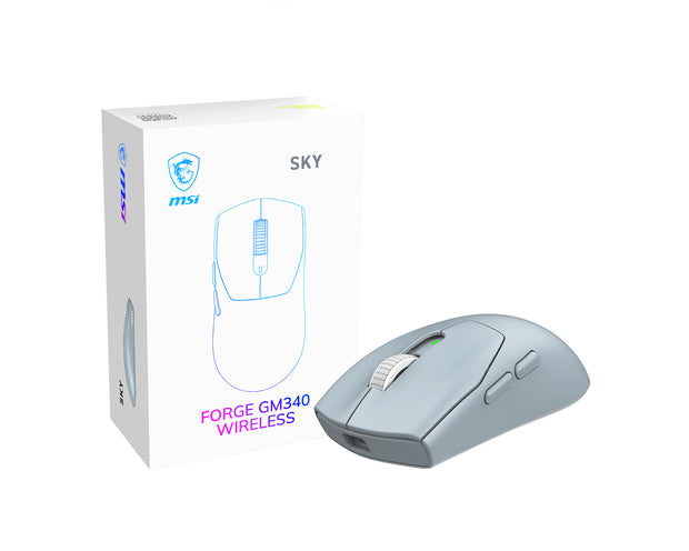 MSI Forge Gm340 Wireless Sky datormöss Spela Ambidextrous Trådlös RF +