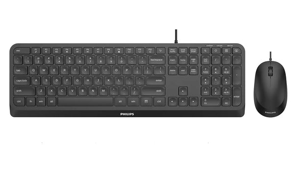 Philips 2000 series SPT6207B/00 tangentbord Mus inkluderad Hem USB Engelska (USA) Svart