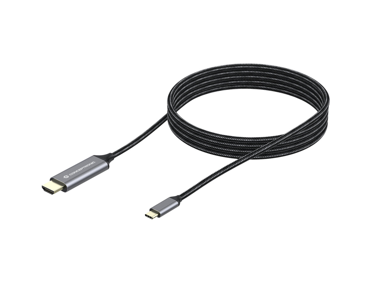 Conceptronic ABBY10G videokabeladapter 2 m USB Type-C HDMI Grå