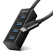 Axagon HUE-M1C gränssnittshubbar USB 3.2 Gen 1 (3.1 Gen 1) Type-C 5000 Mbit/s Svart