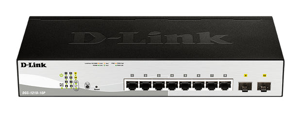 D-Link DGS-1210-10P hanterad L2 Gigabit Ethernet (10/100/1000) Strömförsörjning via Ethernet (PoE) stöd 1U