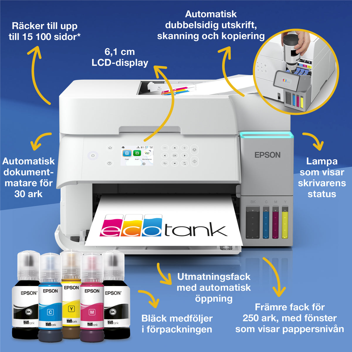 Epson EcoTank ET-3956 - Bläckstråleskrivare - Duplex