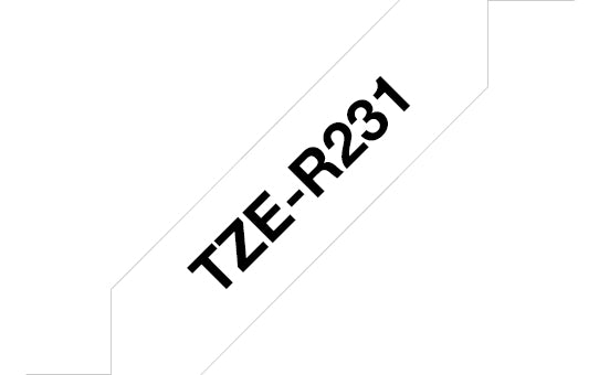 Brother TZE-R231 etikett-tejp Svart på vitt