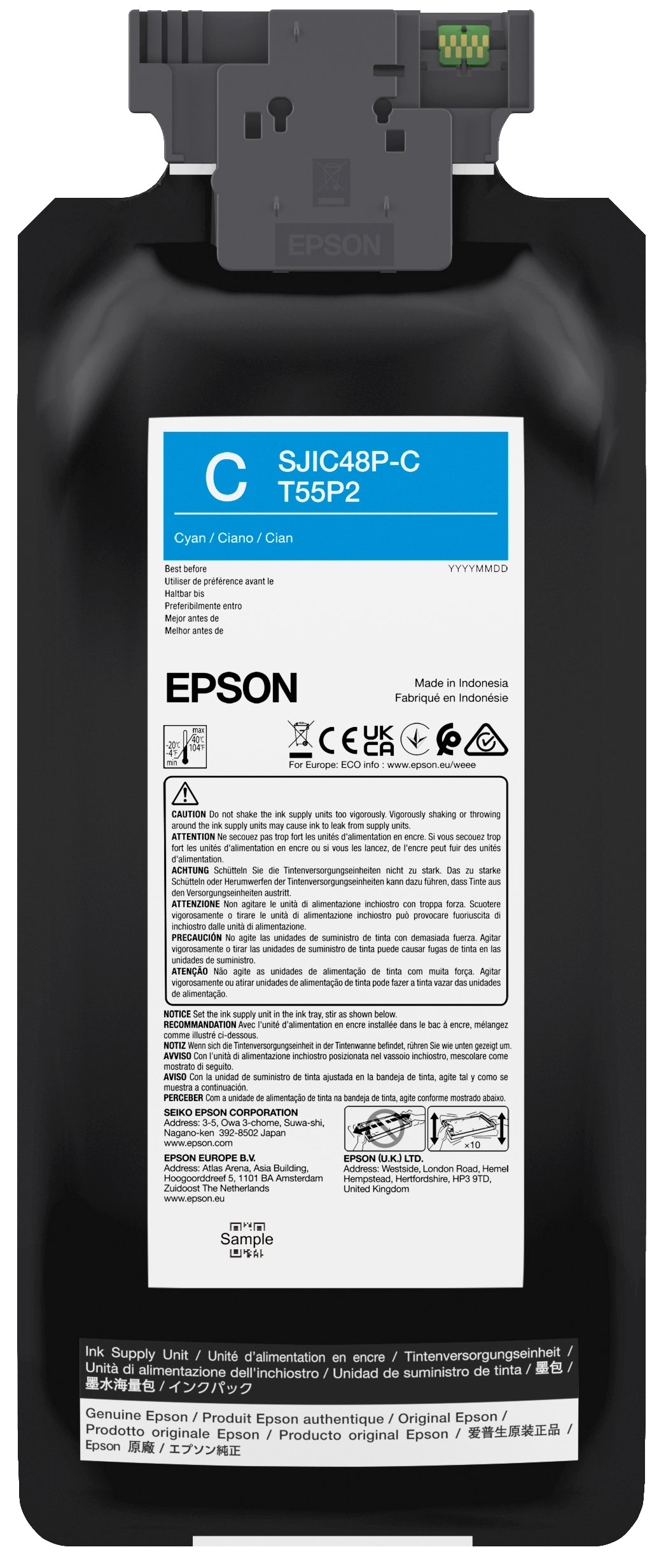 Epson SJIC48P-C Cyan ink cartridge for ColorWorks C8000e