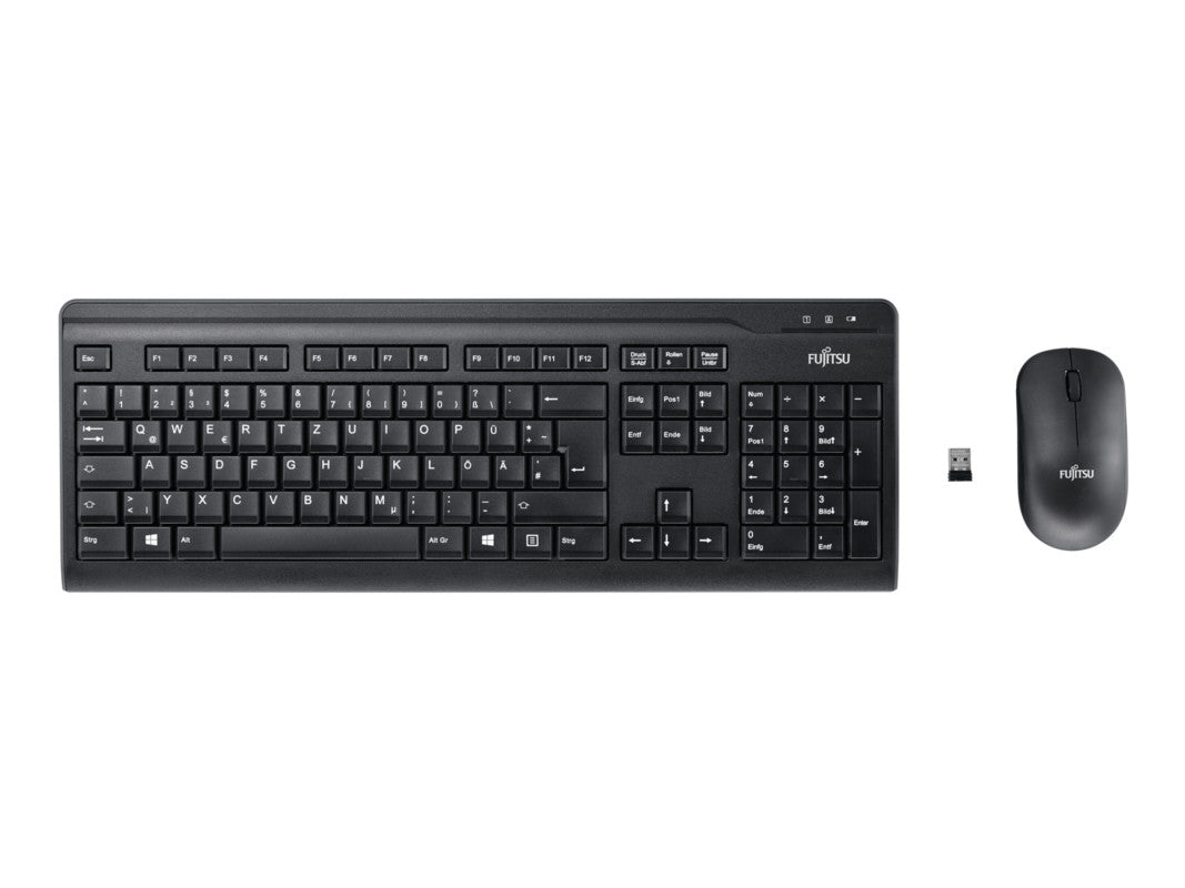 Fujitsu LX410 tangentbord Mus inkluderad RF Trådlös QWERTY Engelsk Svart