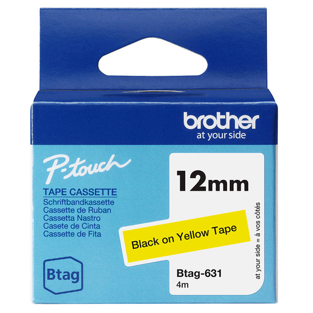 Brother BTAG-631 etikett-tejp Svart på gul
